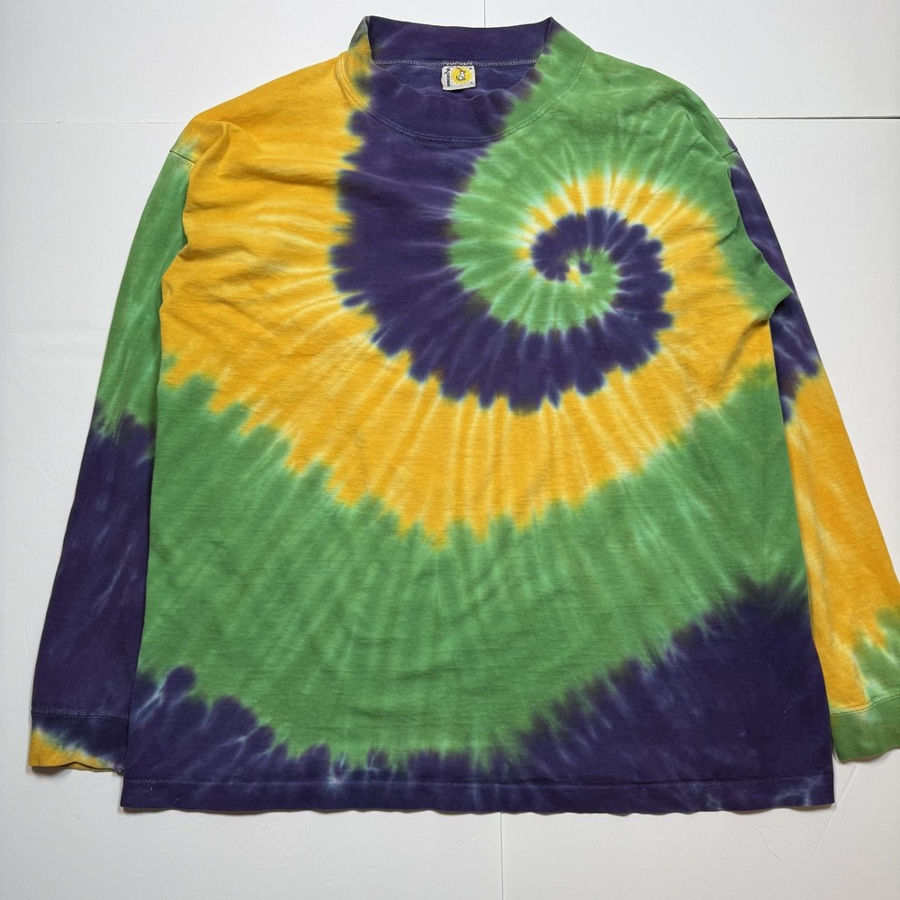 Vintage Sundog Shirt Mens Large Multicolor Spiral Tie‎ Dye Long Sleeve Tee